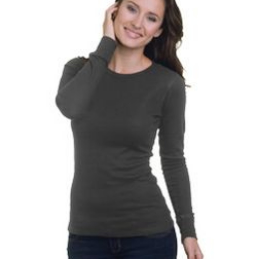 Thermal Crewneck Long Sleeve Gray Small